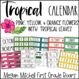 Tropical Classroom Decor Calendar Helper