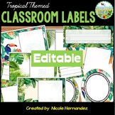 Tropical Classroom Decor - Editable Classroom Labels