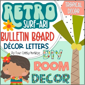 Preview of Tropical Classroom Decor // large bulletin board letters