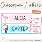 Tropical Classroom Labels and Student Name Plates | Editable