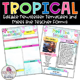 Tropical Classroom Theme Editable Newsletter Templates & M