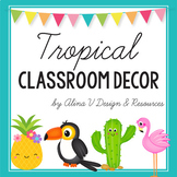 Tropical Theme Classroom Decor Library Labels Classroom Jobs