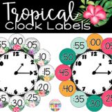 Tropical Clock Labels Telling Time Tropical Classroom Decor