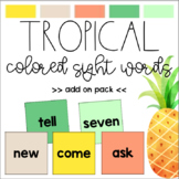 Tropical Colored Sight Words (editable)