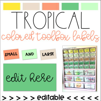 Preview of Teacher Toolbox Labels *TROPICAL* (editable)
