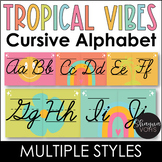 Tropical Cursive Alphabet Posters - Tropical Vibes