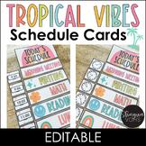 Editable Class Schedule Cards - Tropical - Daily Schedule 