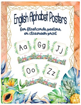 Preview of Tropical English Alphabet Cards