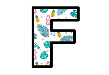 Preview of Tropical, Flamingo, Bulletin Board Letters, Alphabet Posters Classroom Decor