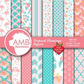 Preview of Tropical Flamingo Paper Pack, {Best Teacher Tools}, AMB-1045