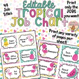Tropical Flamingo & Pineapple Job Chart EDITABLE & CUSTOMIZABLE