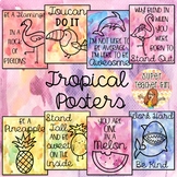 Tropical Flamingo & Pineapple Classroom Posters