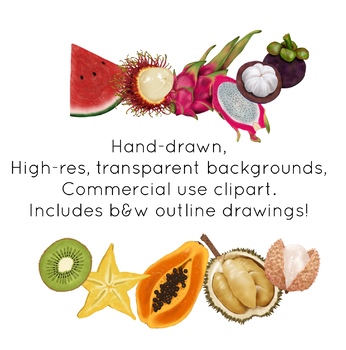 Preview of Tropical Fruits - Realistic Clip Art