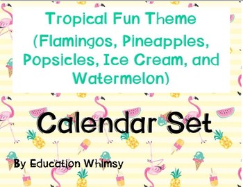 Tropical Fun Theme Calendar Set