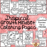 Tropical Growth Mindset Coloring Pages