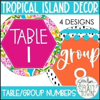 Preview of Tropical Island Decor // Editable Table/Group Signs (4 Designs)