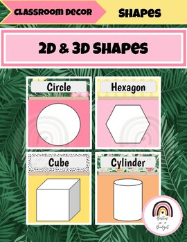 Preview of Tropical Island Theme  | 2D & 3D| Printable Shape Posters