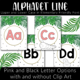 Tropical Jungle Boho Black and White with Leaves Alphabet 