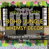Tropical Jungle Boho Classroom Decor Bundle Black and Whit