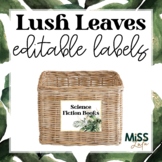 Tropical Jungle Leaves Editable Classroom Labels