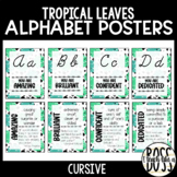 Tropical Leaves Alphabet Posters: Cursive