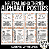 Boho Themed Alphabet Posters: Cursive