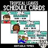 Tropical Leaves Schedule Cards