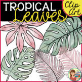 Tropical Leaves Watercolor Clip Art