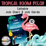 Tropical Music Classroom Decor: Editable Job Chart & Job C