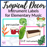 Tropical Music Decor // Classroom Instrument Labels with E