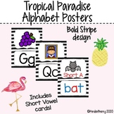 Tropical Paradise Alphabet Line Posters