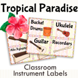Tropical Paradise Classroom Instrument Labels