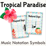 Tropical Paradise Music Symbols Posters