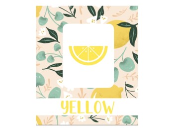 Preview of Tropical Pastel Lemon Classroom Decor | Color Chart