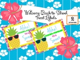 Tropical Pineapple Back to School Treat Labels