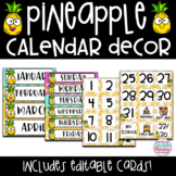 Tropical Pineapple Decor Calendar EDITABLE