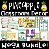 Tropical Pineapple Classroom Decor Mega Bundle EDITABLE