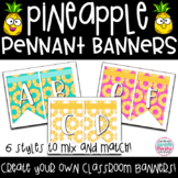Tropical Pineapple Decor Pennant Banner Letters