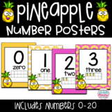 Tropical Pineapple Decor Number Posters