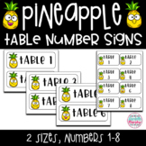 Tropical Pineapple Decor Table Numbers