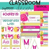Tropical Pineapple and Flamingo Classroom Theme Decor {editable}