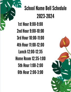 Preview of Tropical Plant Classroom Theme Templates