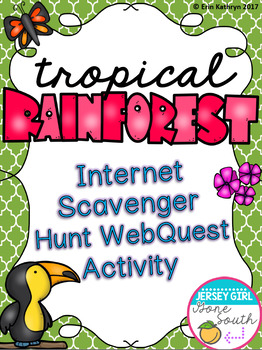 Preview of Tropical Rainforest Biome Internet Scavenger Hunt WebQuest Activity