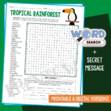 Biome/Ecosystem Tropical Rainforest WordSearch Animal Habi