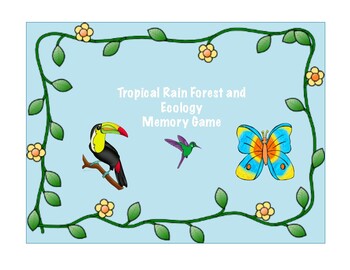 Preview of Tropical Rainforest, Ecology, Conservation Vocabulary Words - Distance Learning