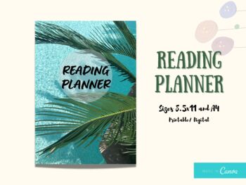 Preview of Tropical Reading planner Summer reading Challenge journal