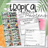 Tropical Rules Posters, Think Sheet & Rules Booklet - Editable!
