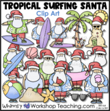 Tropical Surfing Santa Clip Art Set from the Christmas Cli