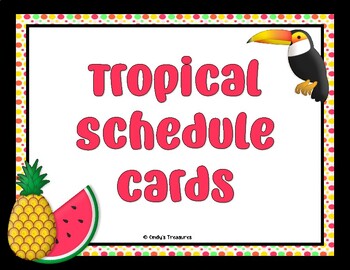 Preview of Tropical Schedule Cards *Editable*