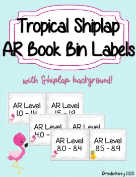 Preview of Tropical Shiplap AR Book Bin Labels